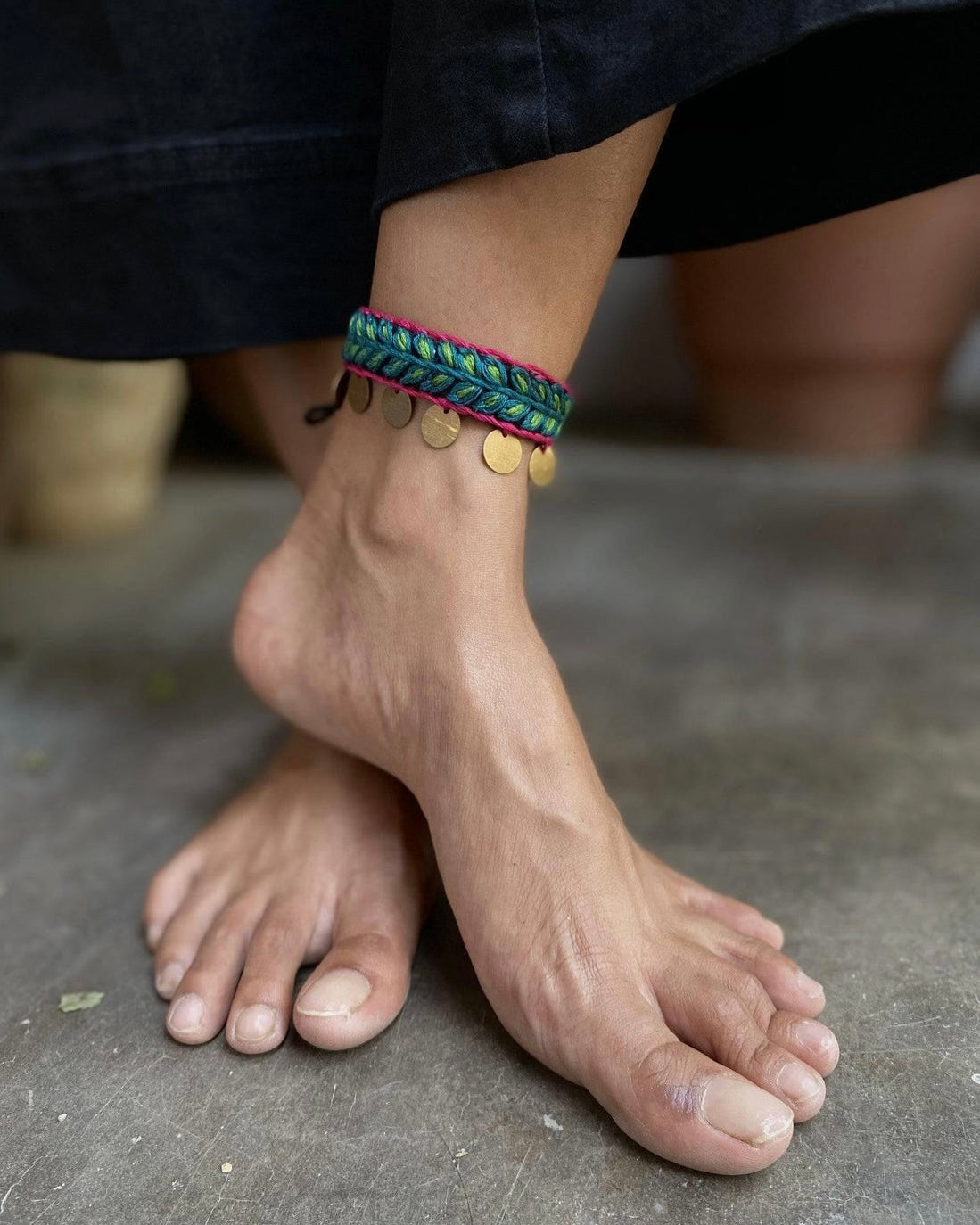 Gunjan Fabric Anklet | Bajubadh