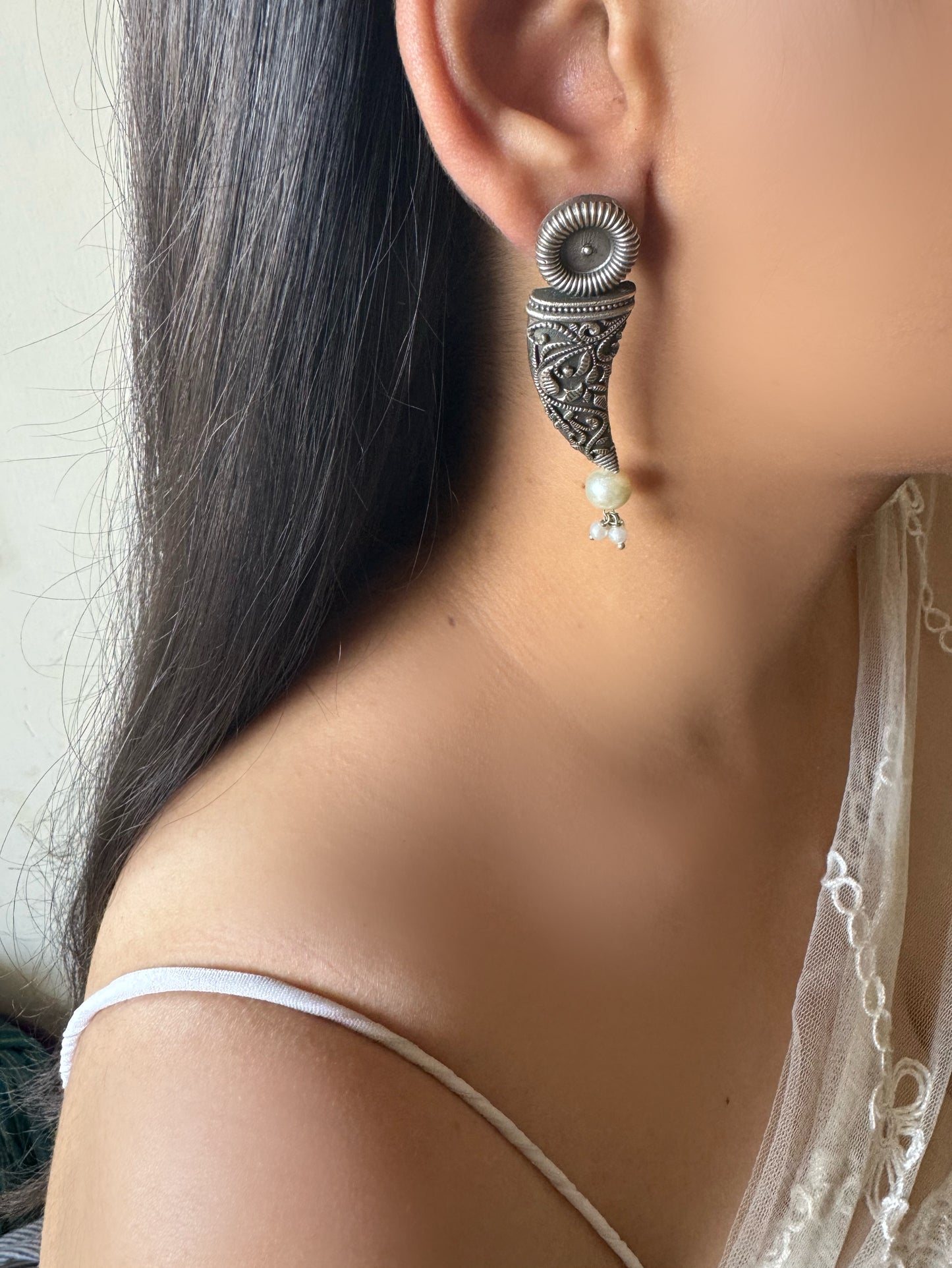 Tai German Silver Earring