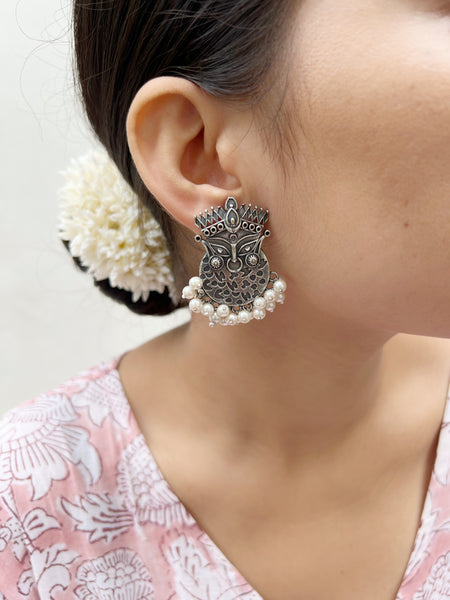 Bhavani Earrings | German Silver Balis