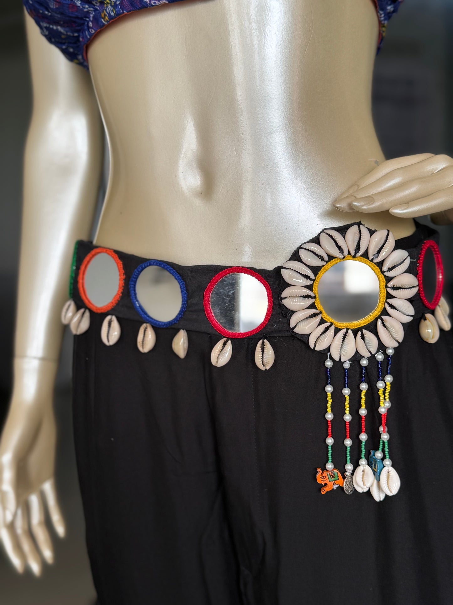 Tisha Mirrorwork Fabric Necklace + Ring + Belt + Earrings | Combo set