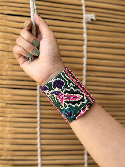 Alima Kutchi Fabric Bracelet | Handcuff