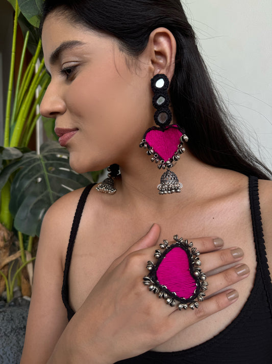 Heartly Earrings + Ring Combo