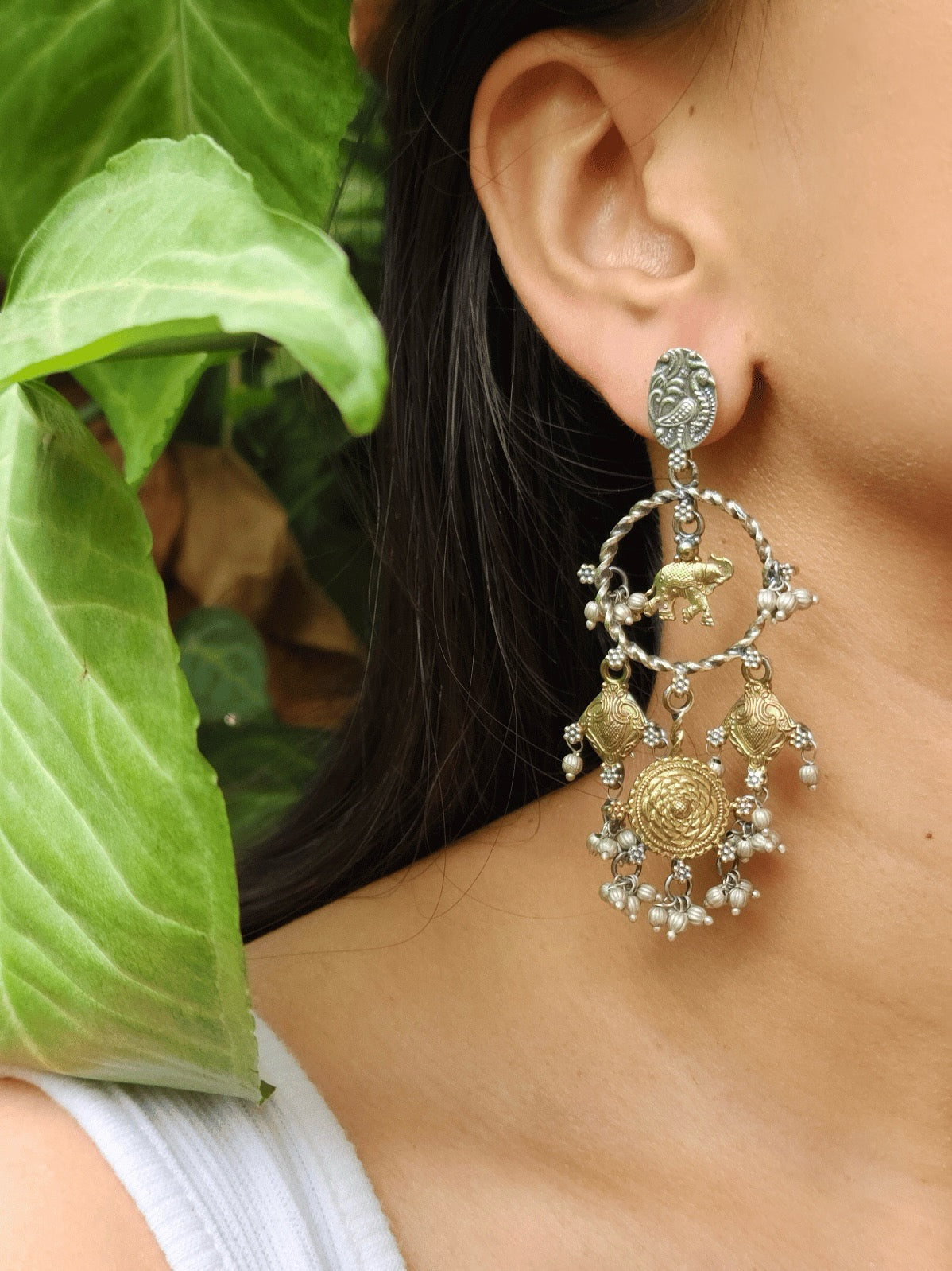 Dualy Earrings | German Silver Balis