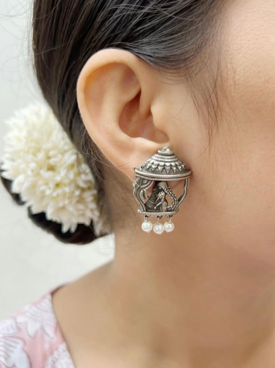 Meera Earrings | German Silver Balis