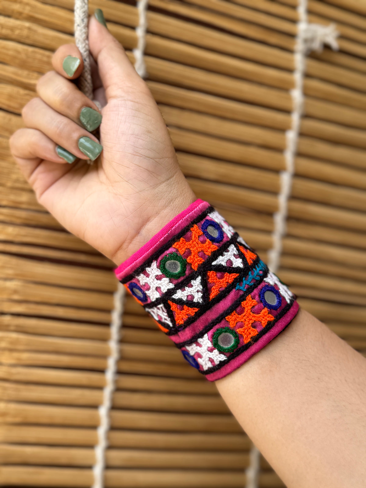 Asma Kutchi Fabric Bracelet | Handcuff