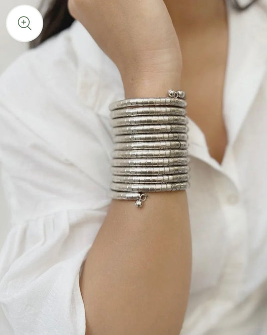 Silver Coil Bracelet | Handcuff