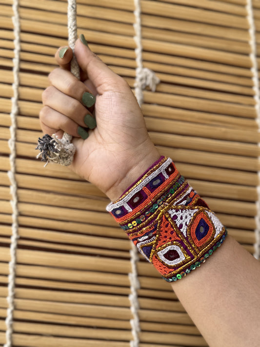 Mollie Kutchi Fabric Bracelet | Handcuff