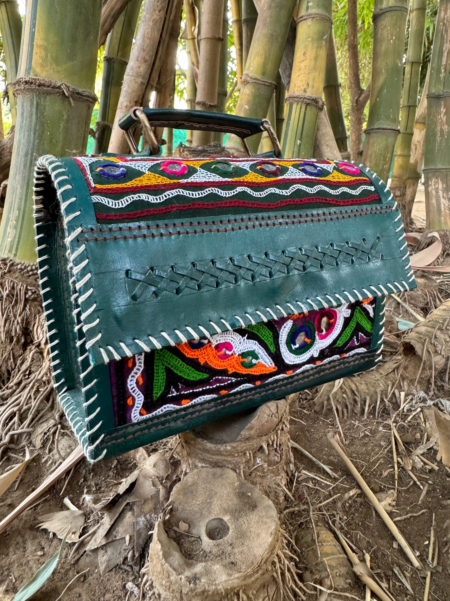 Giyani Ajarakh Printed Hut Sling Bag