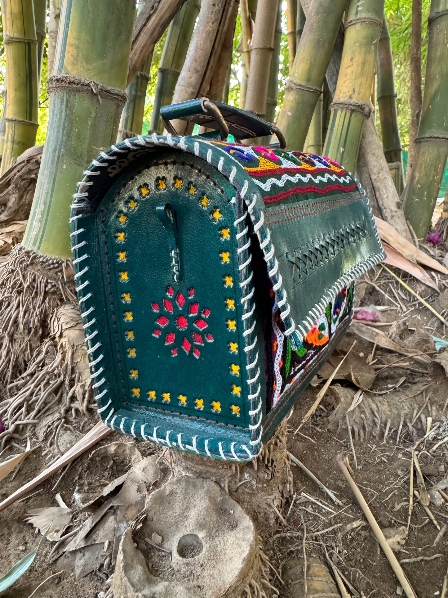 Giyani Ajarakh Printed Hut Sling Bag