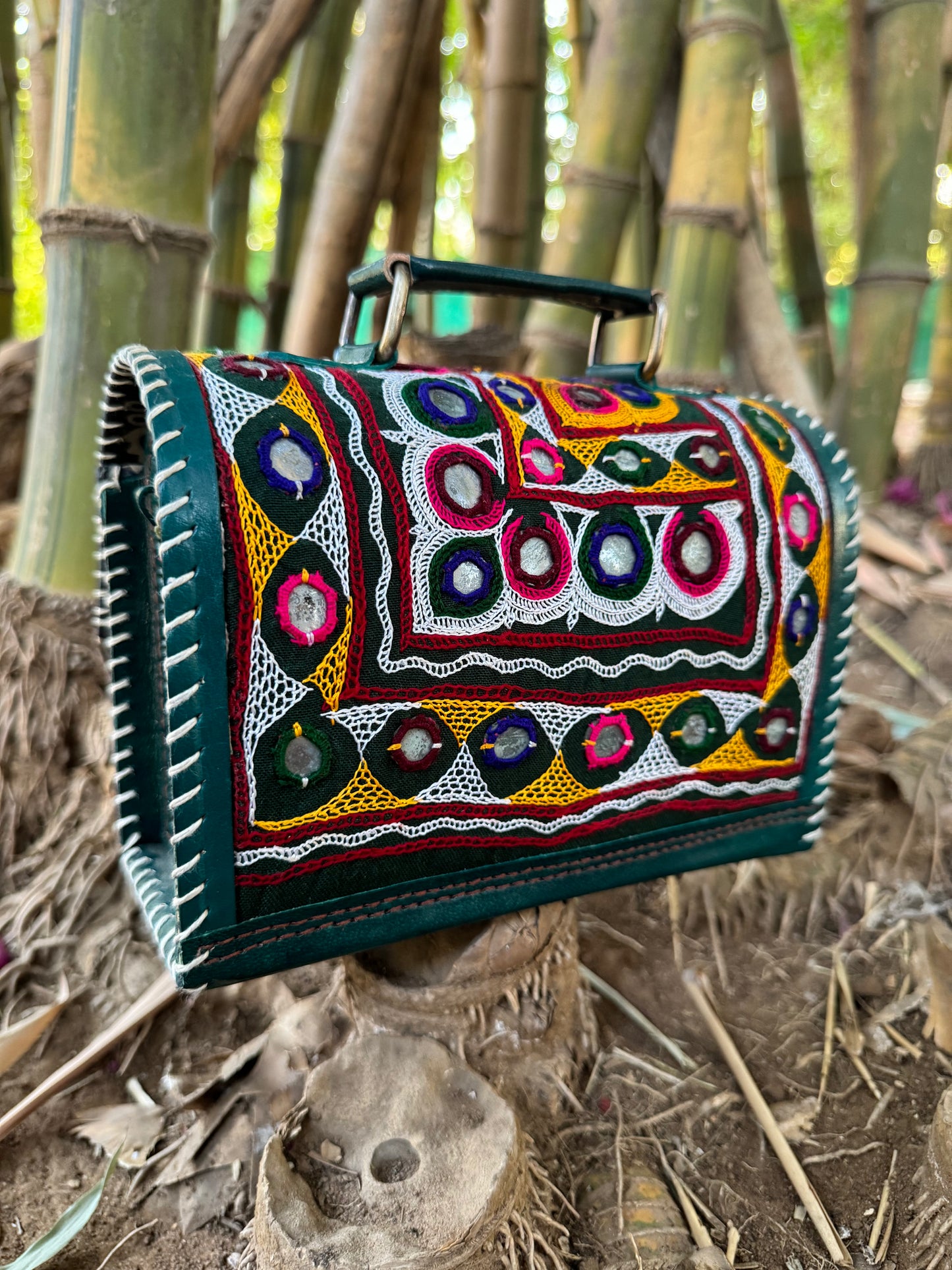 Giyani Ajarakh Printed Hut Sling Bag