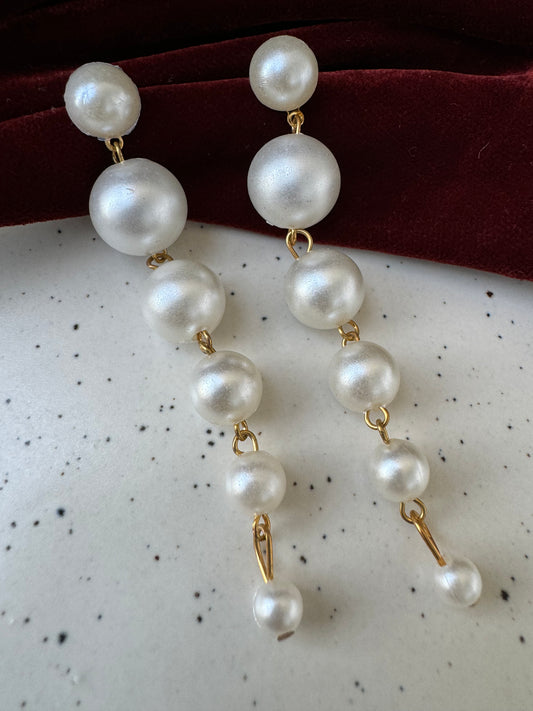 Golden Pearls Drops Earring