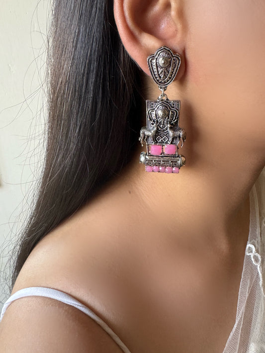 Shalini Chandelier German Silver Earrings