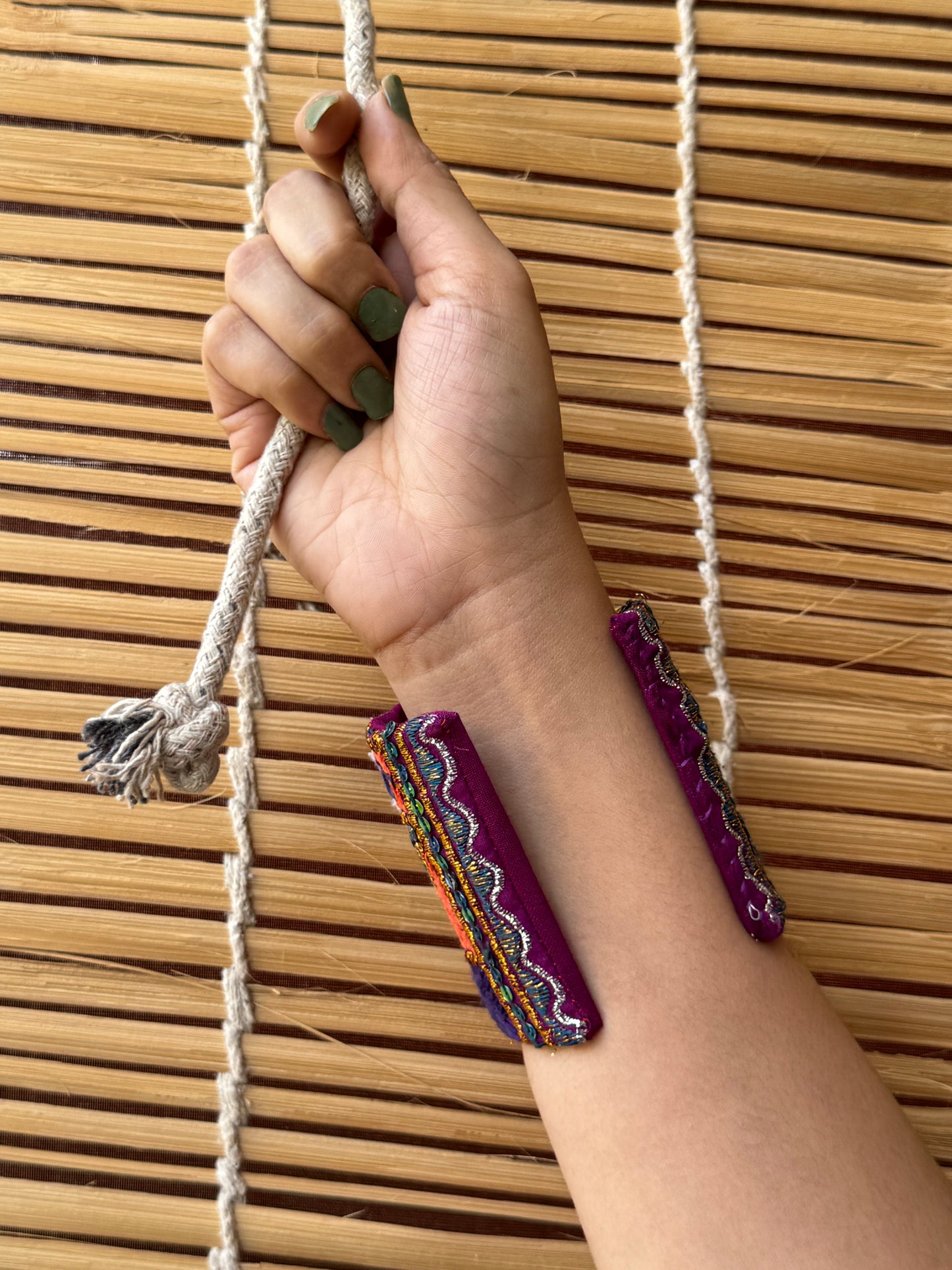 Ariaa Kutchi Fabric Bracelet | Handcuff