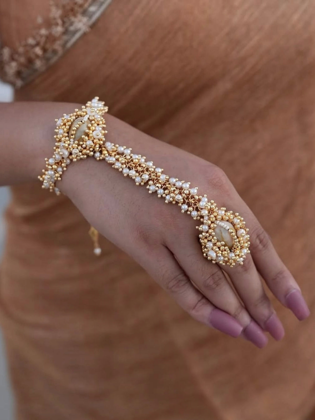 Kavya HathFool Set | Bracelet Ring Chain Set | Set of 2