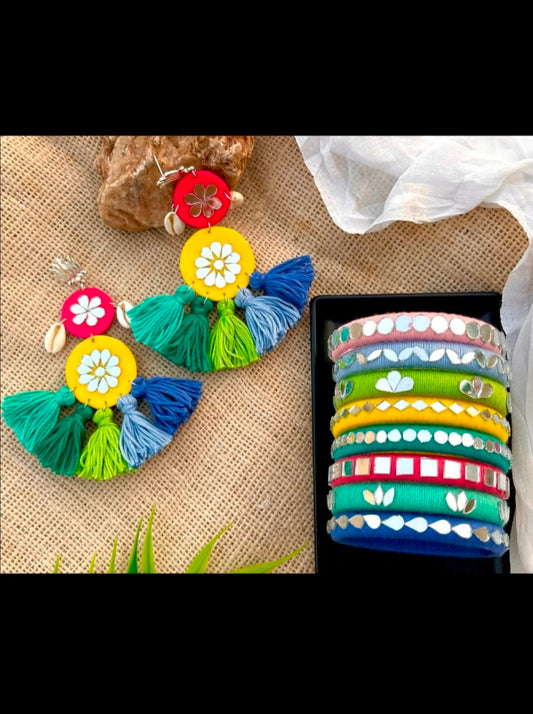 Opal Bangles + Earrings Set