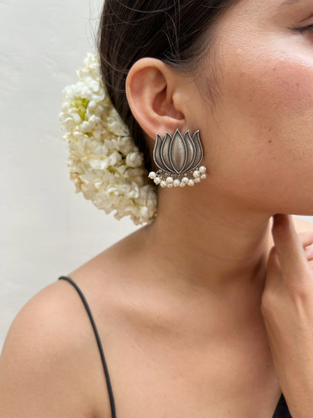 Kamal Earrings | German Silver Balis