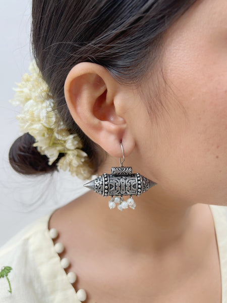 Dholika Earrings | German Silver Balis