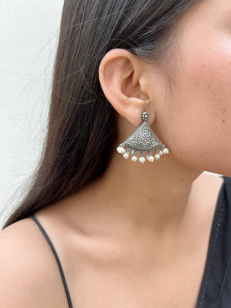 Nandini Earrings | German Silver Balis