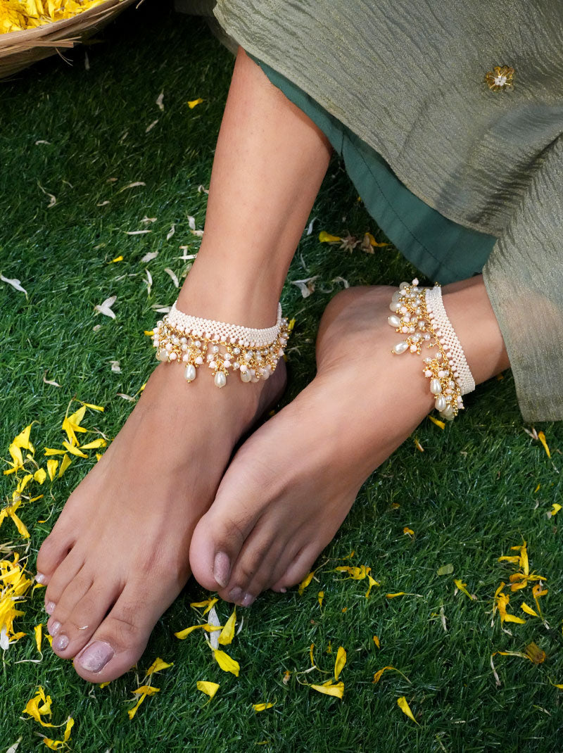 Nandini Anklet set | Moti Payals